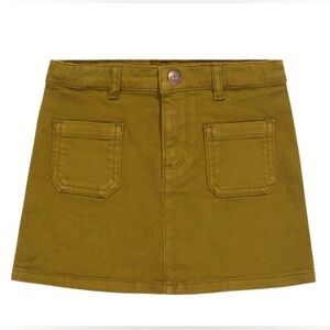 Bonpoint Kids Denim Skirt in Kaki Clair